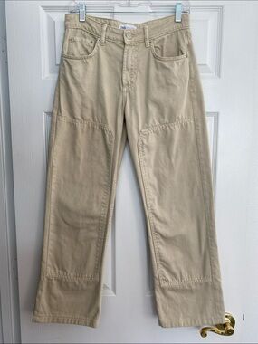Zara Women's Straight Jeans in Beige Size 4